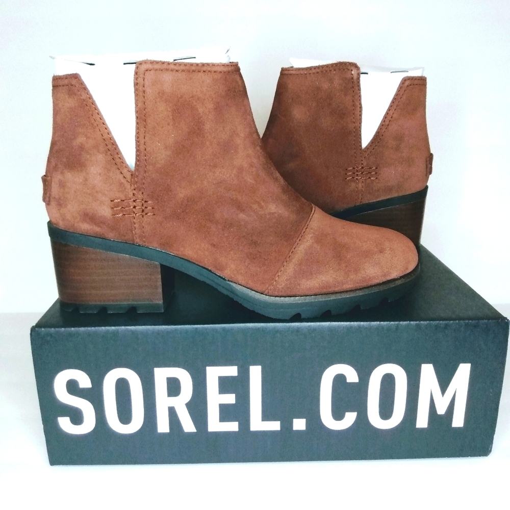 Sorel Cate Cut Out Ankle Bootie Burro Size 6.5 New